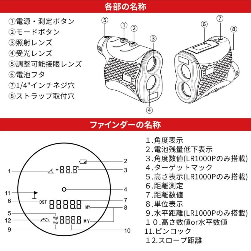 BOYA ゴルフ レーザー距離計 1100ydまで対応 スロープ距離 高低差機能