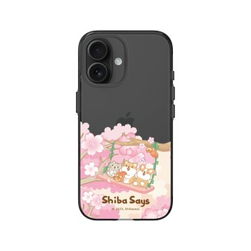 iPhone 16 Clear (相機按鈕) 酷墨灰 - 柴語錄 Shiba Says - 櫻花鞦韆