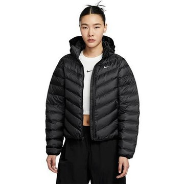 Nike 連帽羽絨外套 女裝 防潑水 寬鬆版型 可拆帽 保暖 黑【運動世界】HV5106-010