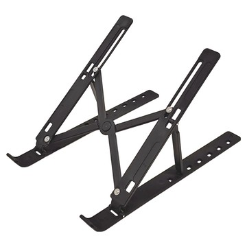 6檔筆電支架 附收納袋 多檔調節 護椎矽膠 折疊收納 ABS 鋁合金 矽膠  黑色  1個