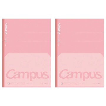 KOKUYO 國譽 Campus 全攤平筆記本 A罫 粉色 - 方便書寫 高品質紙張  2本
