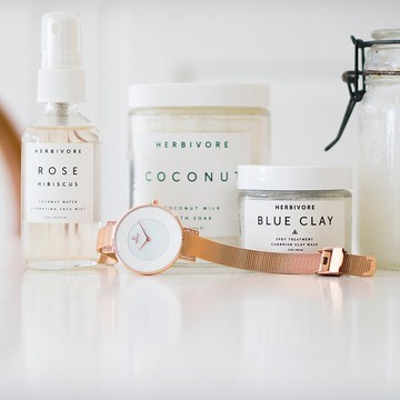 OBAKU 采耀時刻晶鑽時尚腕錶-玫瑰金色/34mm-V158LEVWMV