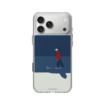 iPhone 17 Pro Max Clear Case（相機按鈕） 透明 - Taku Bannai 坂内拓 - Blue shadow｜藍影滑板少年