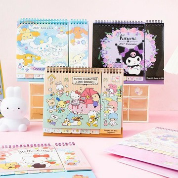 ✨元氣新品✨港版檯曆2027年羊年庫洛米玉桂狗打卡日曆辦公室桌面擺件記事月曆TVQM