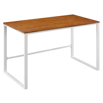 萊特實木書桌柚木色-100cm-白腳