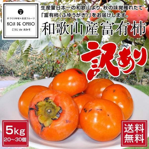 産地直送！訳あり 和歌山産 富有柿（ふゆうがき）5kg ［送料無料］