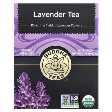 Buddha Teas, 有機草本茶，薰衣花草，無咖啡萃取，18 茶包，0.83 盎司（24 克）