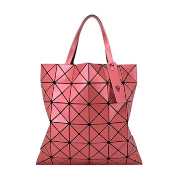 ISSEY MIYAKE 三宅一生 BAOBAO 6x6金屬感雙色手提包-粉X紅