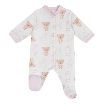 粉彩-滿底印花前開兔裝-粉