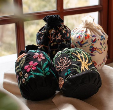 刺繡錦囊小袋_公平貿易