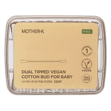 MOTHER-K 嬰幼兒雙頭棉花棒 320支 100%純棉 柔軟親膚  1盒