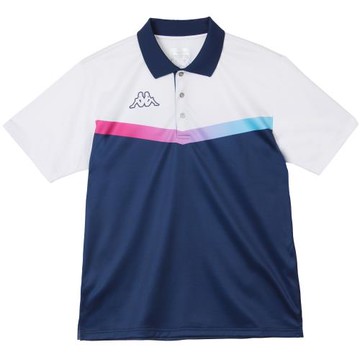 KAPPA義大利時尚吸濕排汗中性短袖POLO 白 寶藍 351W1UWXMK