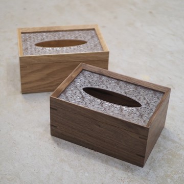 \新品/ Burumu Tissue Box 實木海棠花紙巾盒