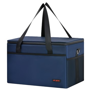 JX BOX 方形保冰袋  大容量 鋁箔棉/牛津布 藍/灰  深海藍  25L  1個