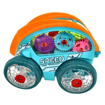 KIDMATE 晶彩特技翻轉車 機械原理齒輪轉動  Orange  Blue  Multi-color  10.5 x 11 x 13.5cm  1個