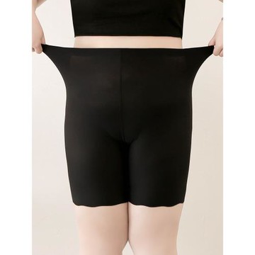 冰絲涼感夏季薄款防走光打底褲大碼女裝胖mm彈力高腰顯瘦內搭褲子