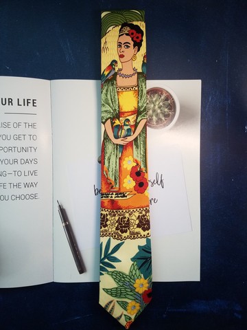 花色油画风领带人物印花绅士风领带