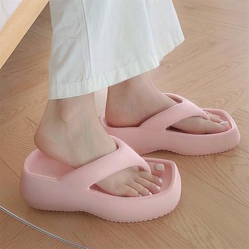 細細條 增高跟EVA踩屎感防滑人字拖女夏網紅度假夾腳涼拖鞋沙灘鞋