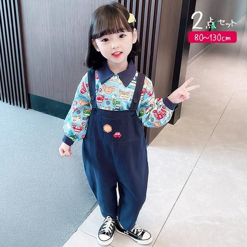 セットアップ 女の子 春 子供服 園児 保育園 幼稚園 通園 通学 小学生 ジャンプスーツ サロペット オーバーオール 長袖 トップス キャラクター 総柄 セット 通販 Lineポイント最大get Lineショッピング