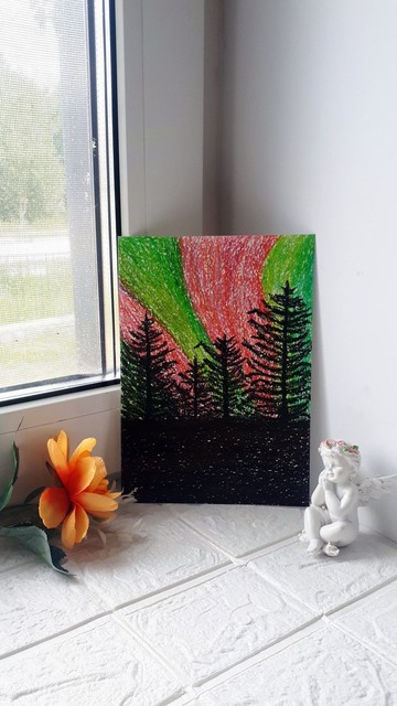 北極光北極光場景北方景觀藝術品