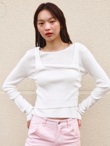 Layered Sheer Knit Top (KE4151M030)