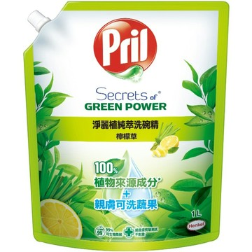 淨麗植純萃洗碗精補充包檸檬草 1公升