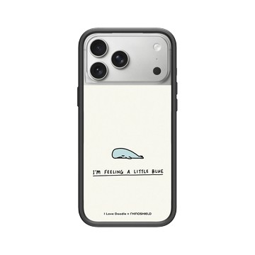 iPhone 17 Pro Max Mod NX -邊框背蓋組合 (相機按鈕) 黑 - ilovedoodle (Lim Heng Swee) - I'm Feeling A Little Blue 鯨魚