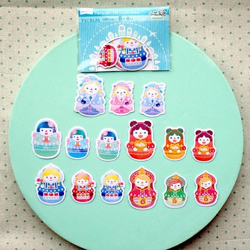 俄羅斯娃娃系列 (民族服裝)PVC貼紙