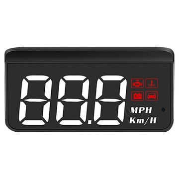 領先者 M3 白光大字體 HUD OBD2 多功能抬頭顯示器  1個  黑色
