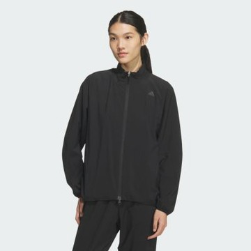 Adidas 愛迪達 Tr Es+ Cl Jkt KE9131 女 立領外套 運動外套 休閒 寬鬆版型 黑 亞版