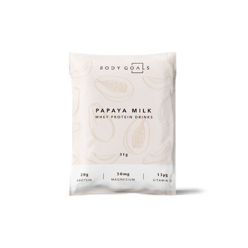 Body Goals 多效乳清蛋白飲-木瓜牛奶口味 隨手包60入組(31g/包60包/盒)