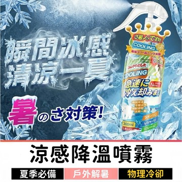 涼感降溫噴霧 300ml｜隨身冰感噴霧｜快速降溫清爽不黏｜戶外運動通勤必備｜夏日防暑清涼噴霧
