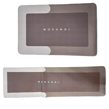 Mega 方形軟Q皮革吸水地墊 硅藻泥地墊組 (大+小)  大150cm + 小75cm  卡其色  1組