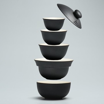 創意快客杯一壺四杯陶瓷便攜式旅行粗陶茶壺茶杯套杯功夫茶具套裝