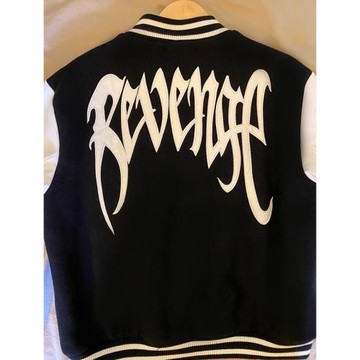 Revenge wool varsity jacket 刺繡皮袖拼接棒球服棉衣夾克外套