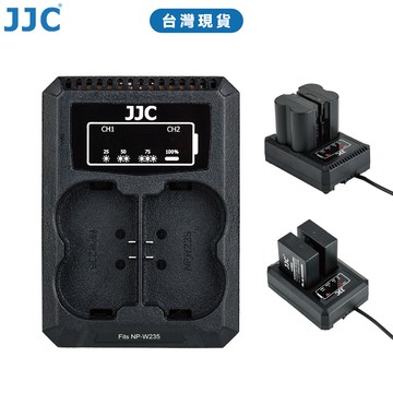 JJC 富士FUJIFILM相機電池充電器 NP-W235 / NP-W126 內置USB充電線 Type C 充滿停止