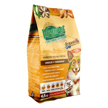 VegePet 維吉 機能性狗食 HVP + 起司 + 薑黃 成犬/熟齡犬/素食狗飼料  4.5kg  1個
