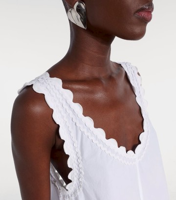 Juliet Dunn Embroidered cotton poplin minidress