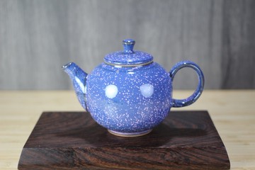 【送禮好物】240ml 螢光魷魚 結晶釉 圓滿茶壺 名家葉敏祥作