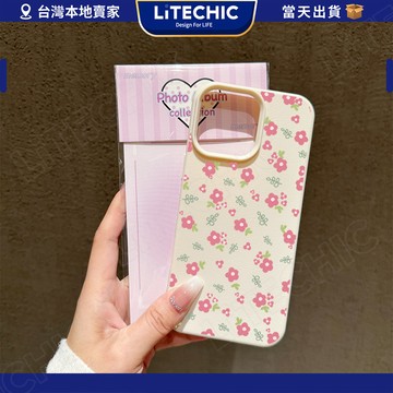 現貨 16promax手機殼 粉色小花圖iPhone15pro 12 13 14 11 8plus 7plus高級感in