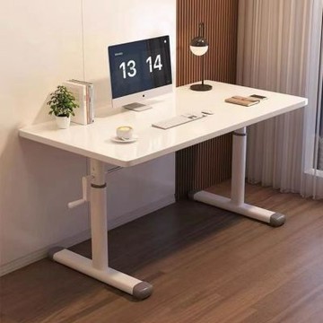 手搖升降電腦桌100x60x65cm 寫字書桌 臥室家用辦公桌 加厚板材 大桌面電腦桌 工作桌