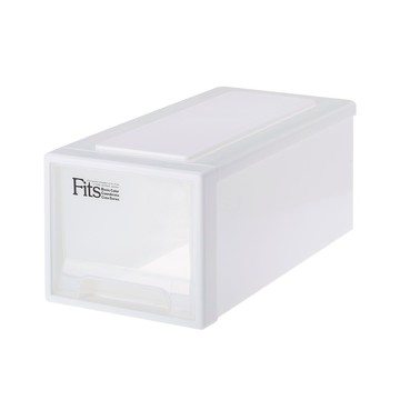 日本 天馬 Fits 正方22.5寬單層抽屜箱(透窗)-高20CM-3入