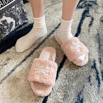 韓版毛毛拖鞋女外穿ins潮2021印花家居棉拖鞋女神顯瘦洋氣地板拖