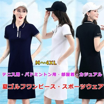 ゴルフウェア ワンピース ゴルフ 半袖 レディース テニスウェア ゴルフドレス 女性用運動着 通気 Golf スポーツウェア 夏 通販 Lineポイント最大get Lineショッピング