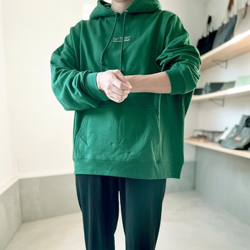 [男女皆宜] 刺繡大廓形運動衫套頭連帽衫後堆 [綠]