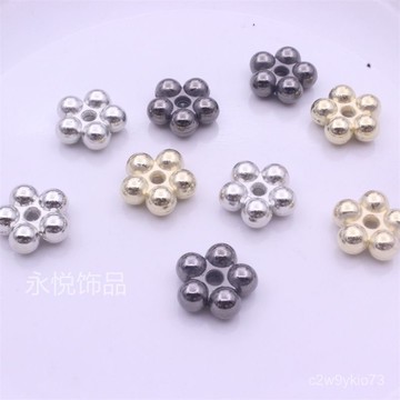 臺灣🚍8H出🉑小隔珠片保色鍍15mm厚雪花片手工串珠隔珠diy手工項鏈耳飾材料