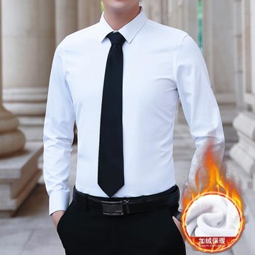 帝創者加絨保暖韓版修身商務襯衫