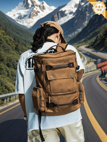 【復古工裝風】雙肩揹包 帆布揹包 電腦包 旅行包 學生書包 通勤包 多隔層設計 耐磨防水 歐美外貿原單 學生上班族適用