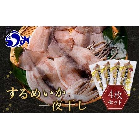 ふるさと納税 12月17日入金分まで 年内発送 知床羅臼産 するめいかの一夜干し4枚セット（1枚250g前後） 生産者 支援 応援 F21M-629 北海道羅臼町