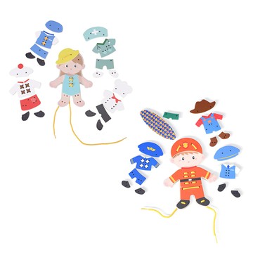 【德國 classic world 客來喜經典木玩】兒童穿線遊戲-我的工作服(兩款可選)